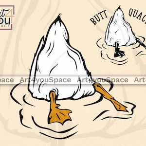 Duck Svg, Butt Quack, Cricut Projects, funny Geese Png, Summer Clipart Download, Farm Animal ass Vector image, Dxf, Brother Scan n cut Files