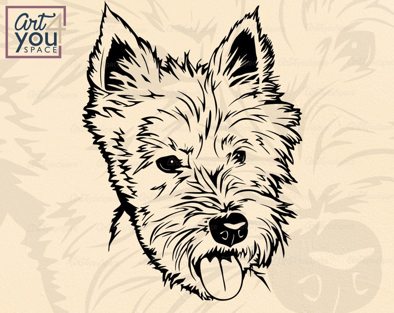 West Highland White Terrier Svg, Westie Clipart, Dog Svg Cricut, Face ...