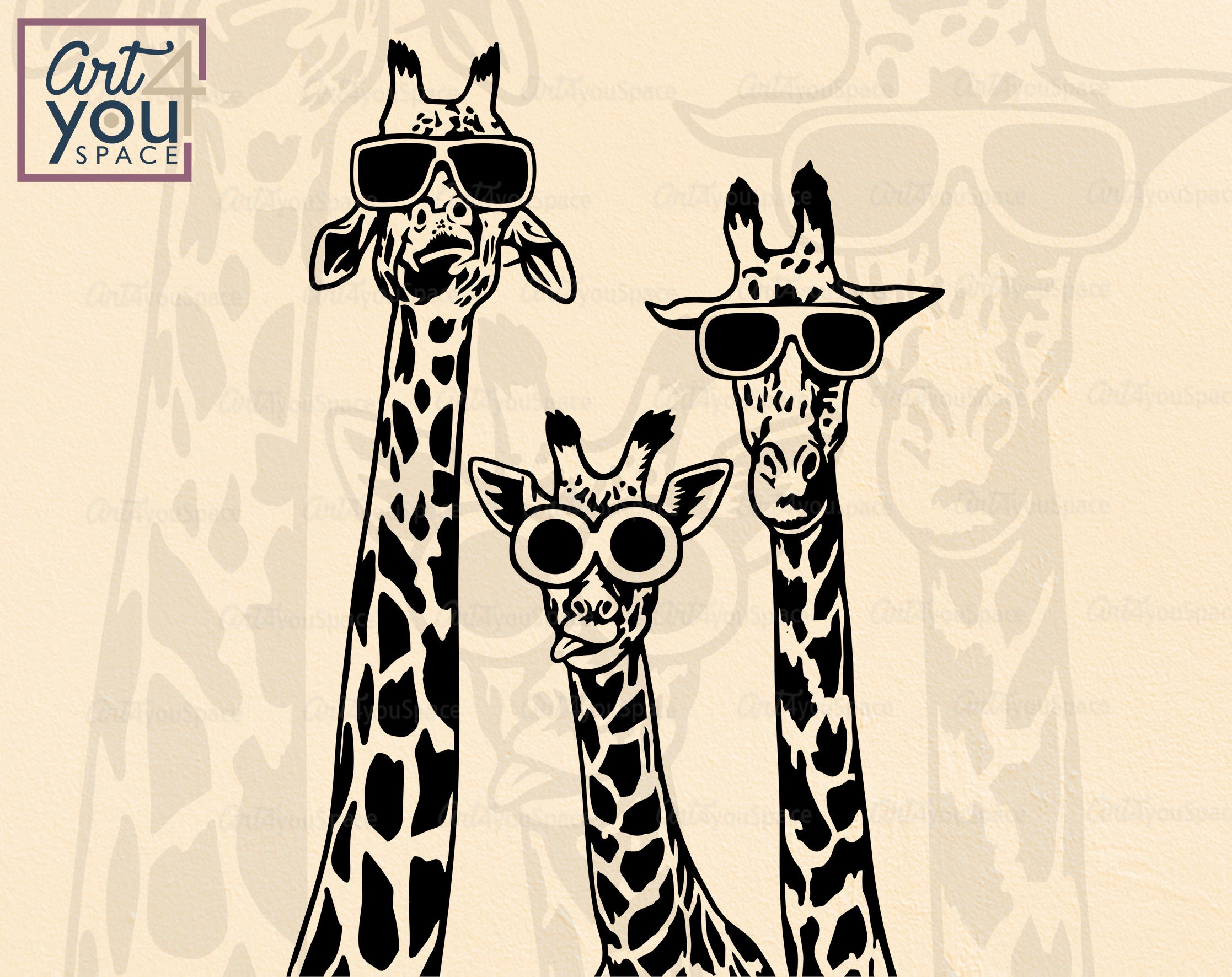 Giraffe SVG Funny Giraffes With Glasses African Safari - Etsy