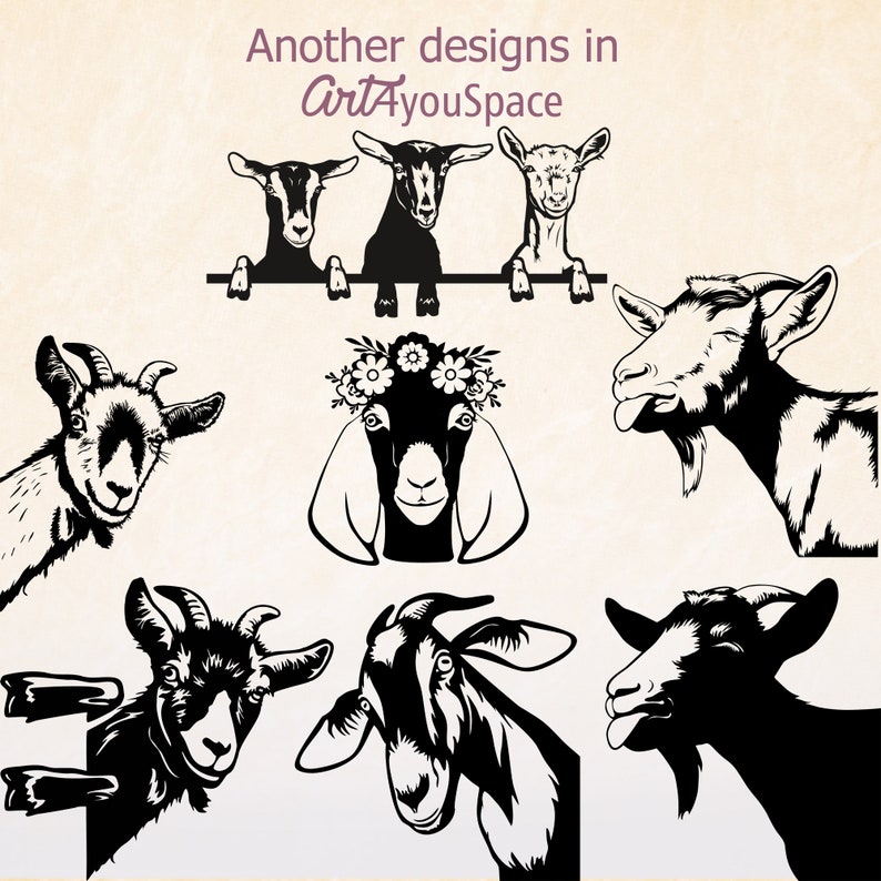 Download Goat svg floral wreath vector cut file farm animal peek a ...