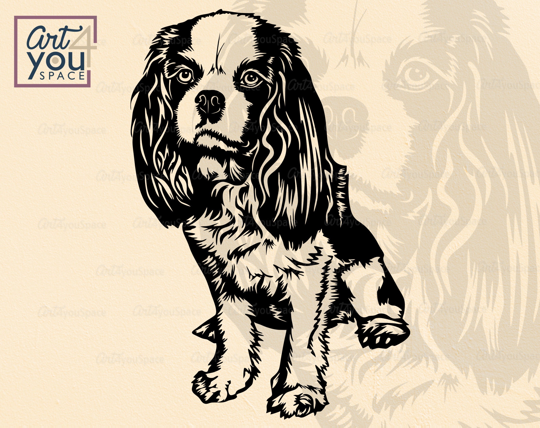 Cavalier king charles spaniel SVG Dog svg files for cricut | Etsy