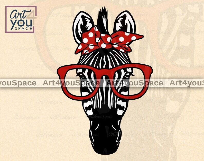 Download Zebra head Svg Cricut animal face bandana glasses buble gum | Etsy