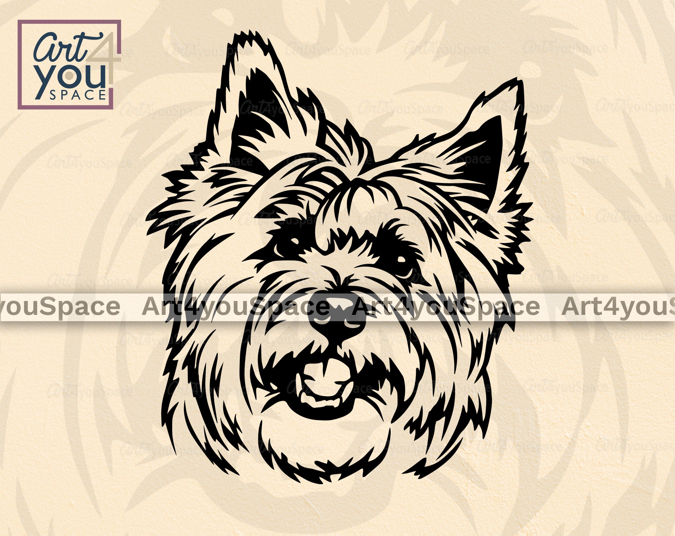 Cairn Terrier Dog Svg Files for Cricut Pet Clipart Face - Etsy