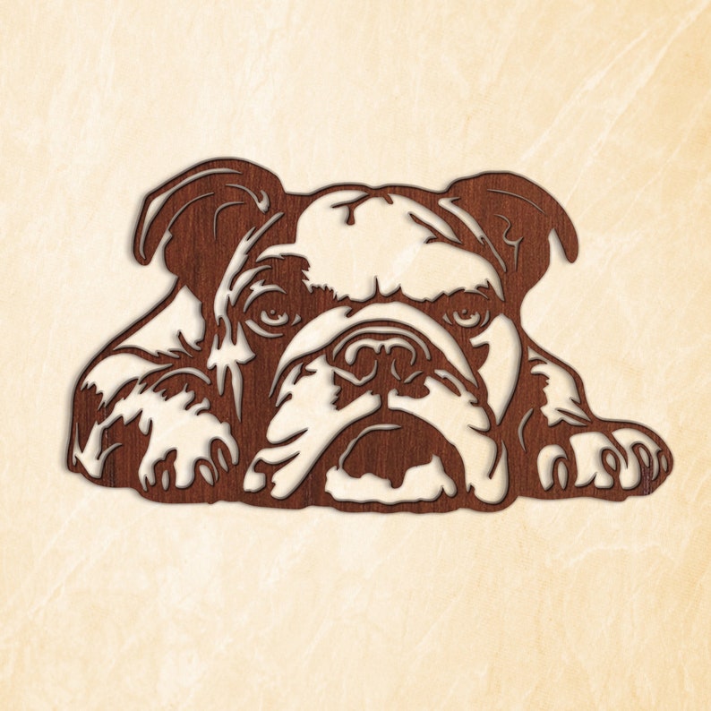 English Bulldog Svg Lying Dog Svg Files for Cricut Plasma - Etsy