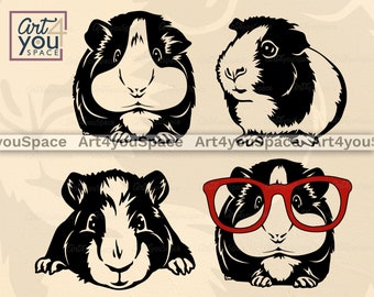 Guinea Pig Svg files for Cricut, cute pet clipart, Domestic animal vector graphics download, png printable, funny veterinary design art, d