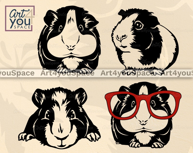 Guinea Pig Svg files for Cricut cute pet clipart Domestic ...