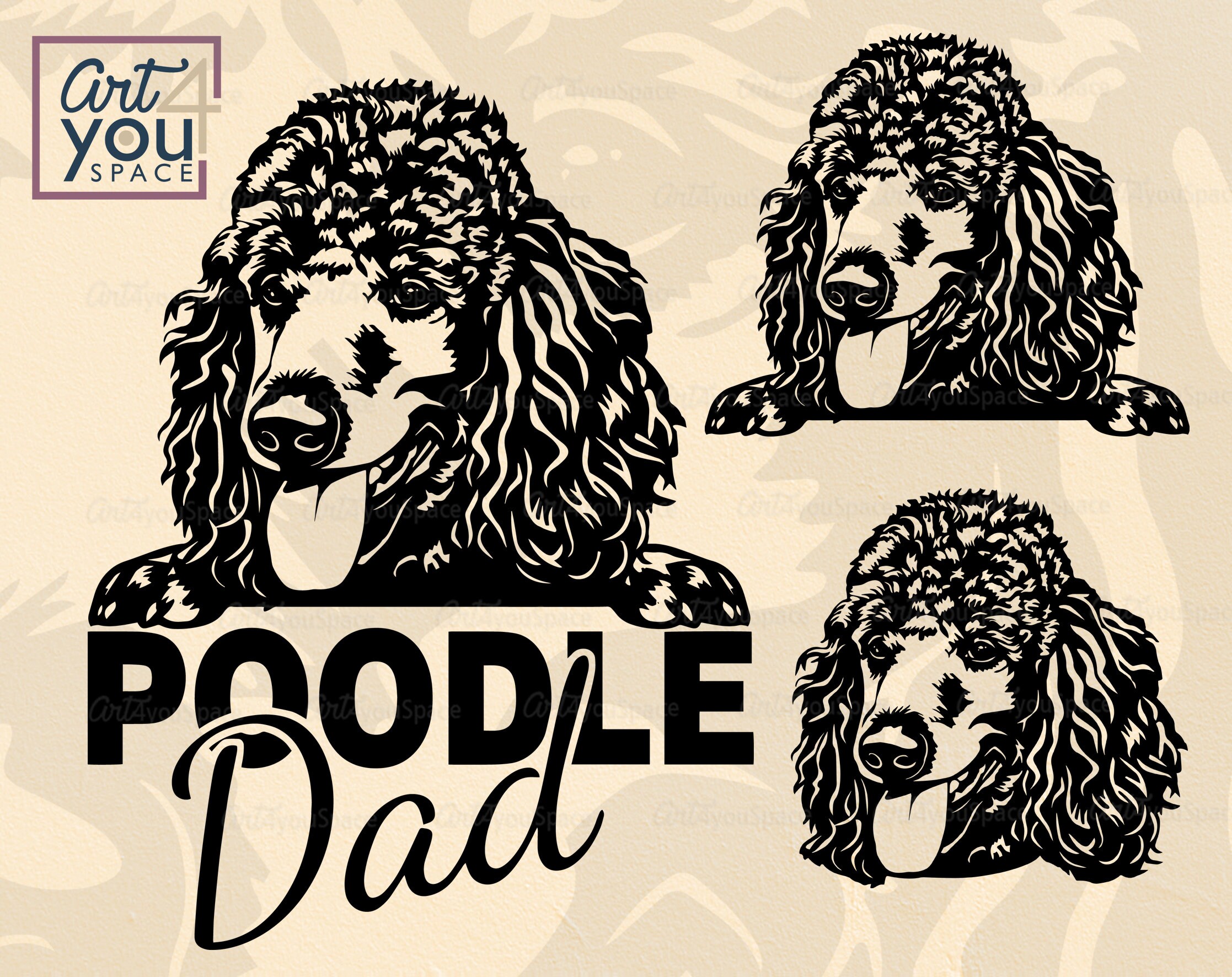 Poodle Svg Dog Svg Files for Cricut Black Poodle Dad Breed - Etsy