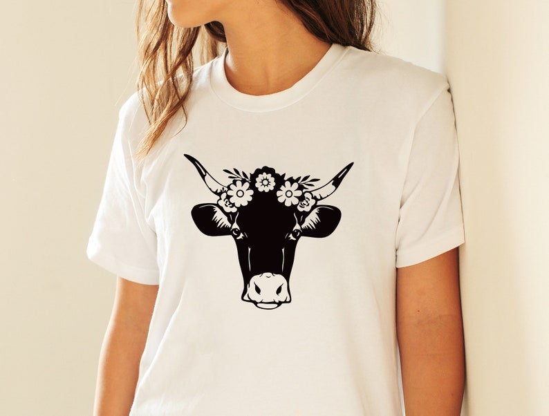 Download Cow head svg floral wreath svg Heifer svg cow wreath Farm ...