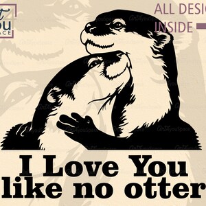 loutre mignonne amour svg, animal dxf Cricut, couple Clipart, vecteur découpé au laser, png, fichiers dxf pour cnc, plasma, pochoir t-shirt, modèle Télécharger