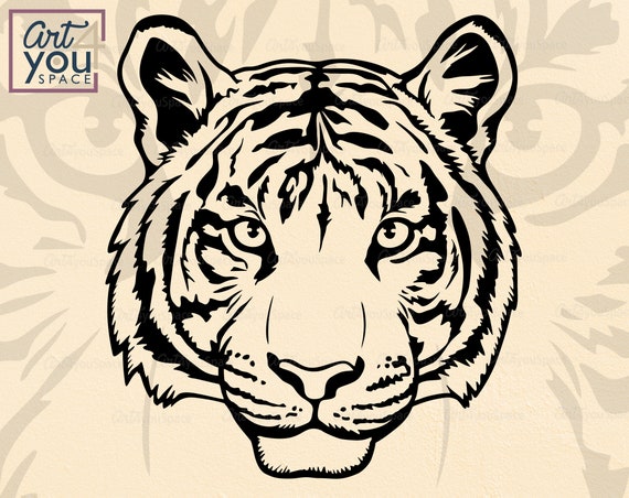 Tiger Head SVG Cricut Wild Animal Face Zoo Clipart Mascot - Etsy