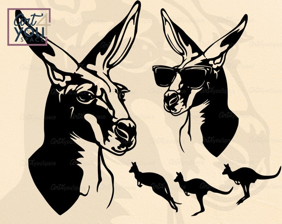 Download Kangaroo Svg Cricut Funny Australian Animal Glasses Etsy
