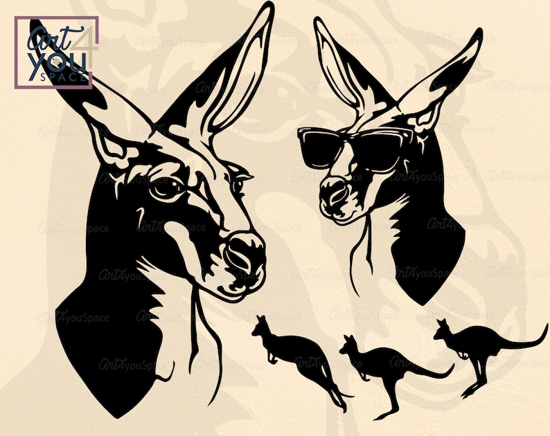 Download Kangaroo Svg cricut Funny Australian animal glasses | Etsy