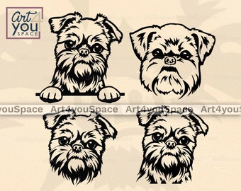 Op de afbeelding: Vier zwart-wit hondenillustraties. De afbeelding linksboven toont een hond met poten over een horizontale lijn. De andere drie afbeeldingen zijn van de kop van de hond. Het logo "Art 4 You Space" staat in de linkerbovenhoek.