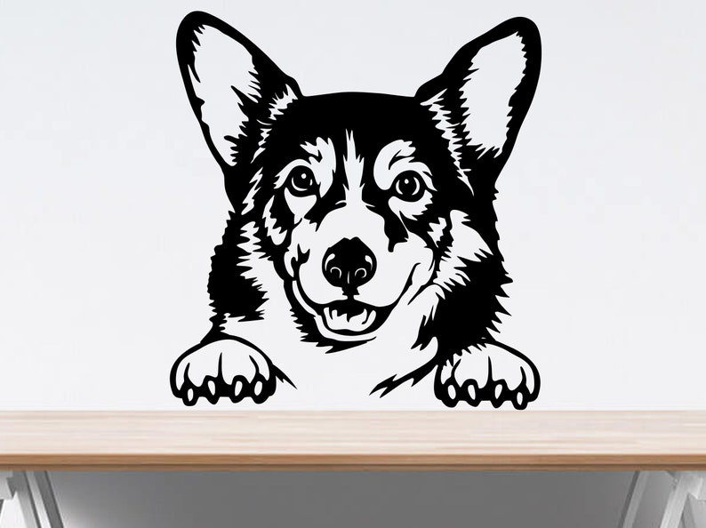 Download Corgi svg dog svg Cute Corgi dxf face head body peeking | Etsy