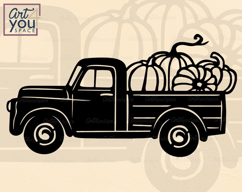 Thanksgiving truck svg pumpkin clipart sunflower vector | Etsy