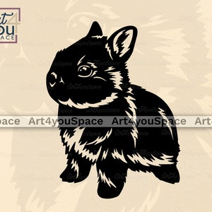 Netherland dwarf rabbit svg files for Cricut, rabbit SVG, bunny clipart, cute pet vector download, printable art, farm animal cut file image 3