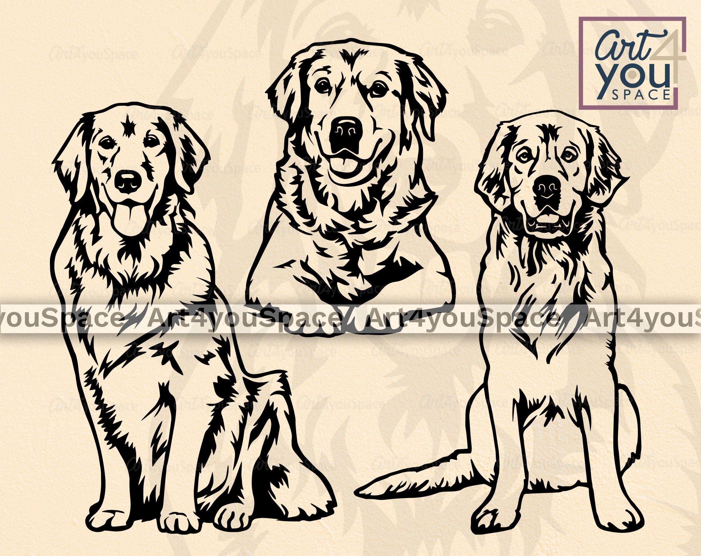 Golden Retriever SVG Goldie Clipart Dog Svg Files for - Etsy