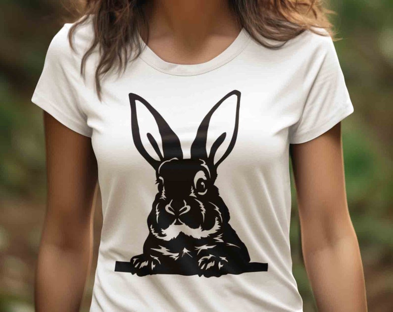 Cool Rabbit Svg Rabbit Svg Files for Cricut, Cute Bunny Clipart, Peeking Animal Vector ...
