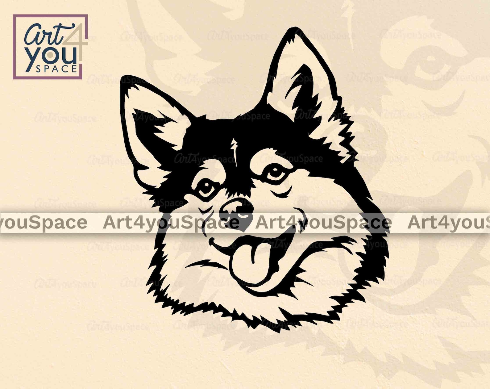 Pomsky Svg, Dog SVG File for Cricut, Cute Pet Face Clipart, Download ...