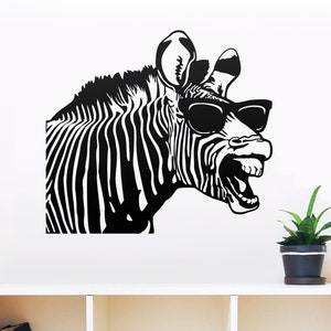 zebra Svg, cricut, funny animal in Glasses, safari animal, head, zoo, african, clipart, vector, download, png, shirt stencil, dxf, laser cut image 5