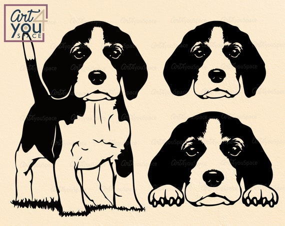 Cute beagle puppy svg dog svg file for cricut peeking Face ...