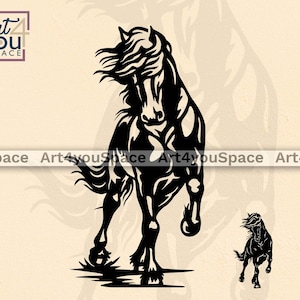 Friesisches Pferd Kunst, Pferd Svg, Dxf-Dateien für Laser geschnitten Vektor Graphiics, Cricut Projekte, Ranch Png Clipart, Tier Silhouette