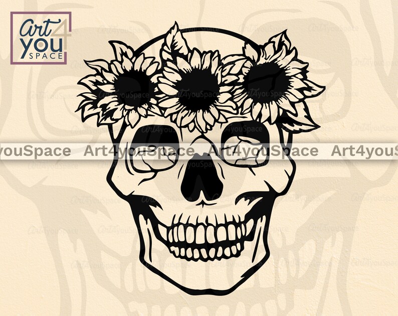 Free Free 350 Sunflower Skull Svg Free SVG PNG EPS DXF File