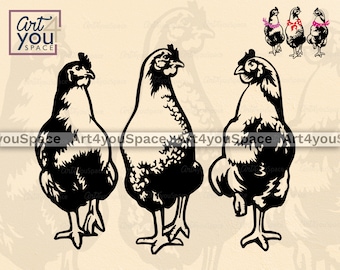 Chickens Svg, Bandana, hen, Fowl, Poultry Farm, Pet, girlfriends, Girly, Download, Clipart, Vector, Cricut, Printable, Png, DXF