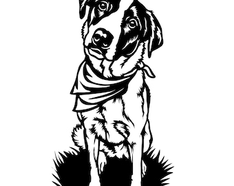 Retrato personalizado de perro en formato SVG, diseño vectorial para homenaje a mascotas (descarga digital)