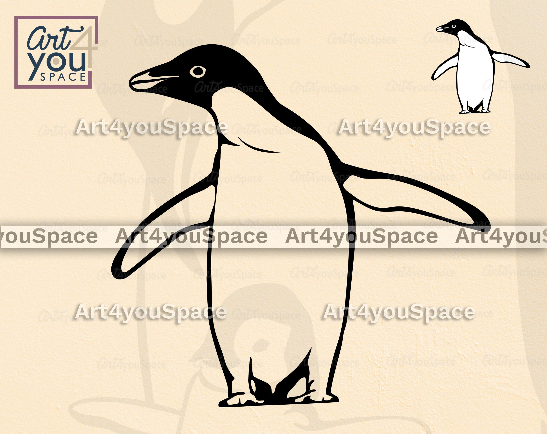 Penguin Svg File for Cricut Cute Penguin Mom Baby Clipart | Etsy