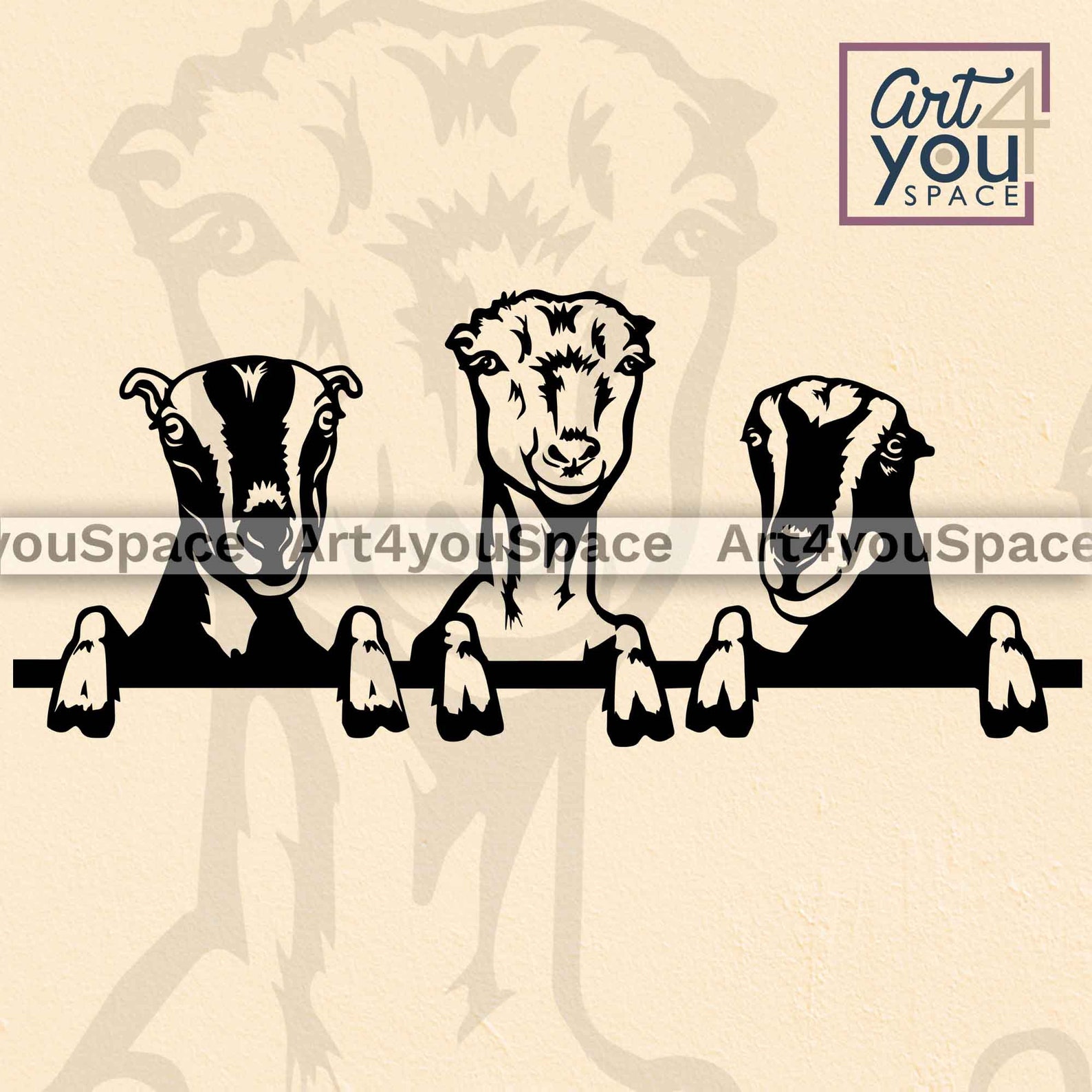 Goats Svg File, Funny Peeking Farm Animals Png, Livestock Clipart, Logo ...