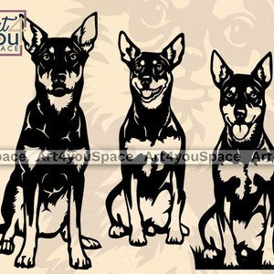 Australian Kelpie dog svg file for Cricut, Cnc laser DXF Vector art, plasma Cutting files, Digital Download, clipart png, garden metal decor