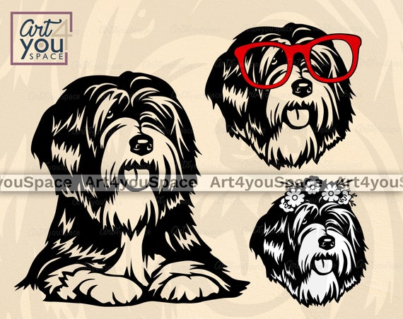 Old English Sheepdog Dog SVG File Cricut Download Dog Face 