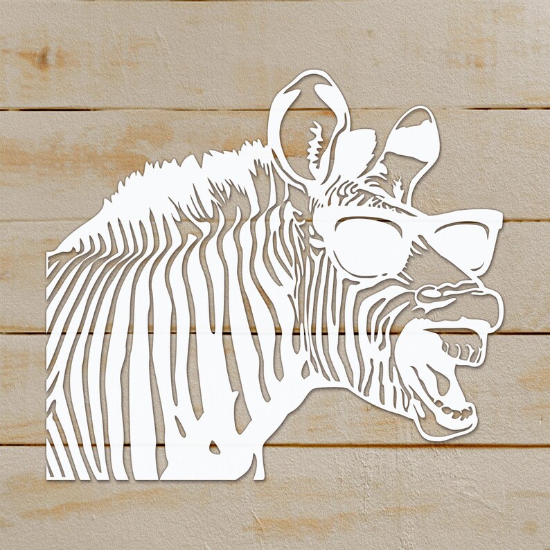 zebra Svg, cricut, funny animal in Glasses, safari animal, head, zoo, african, clipart, vector, download, png, shirt stencil, dxf, laser cut image 7