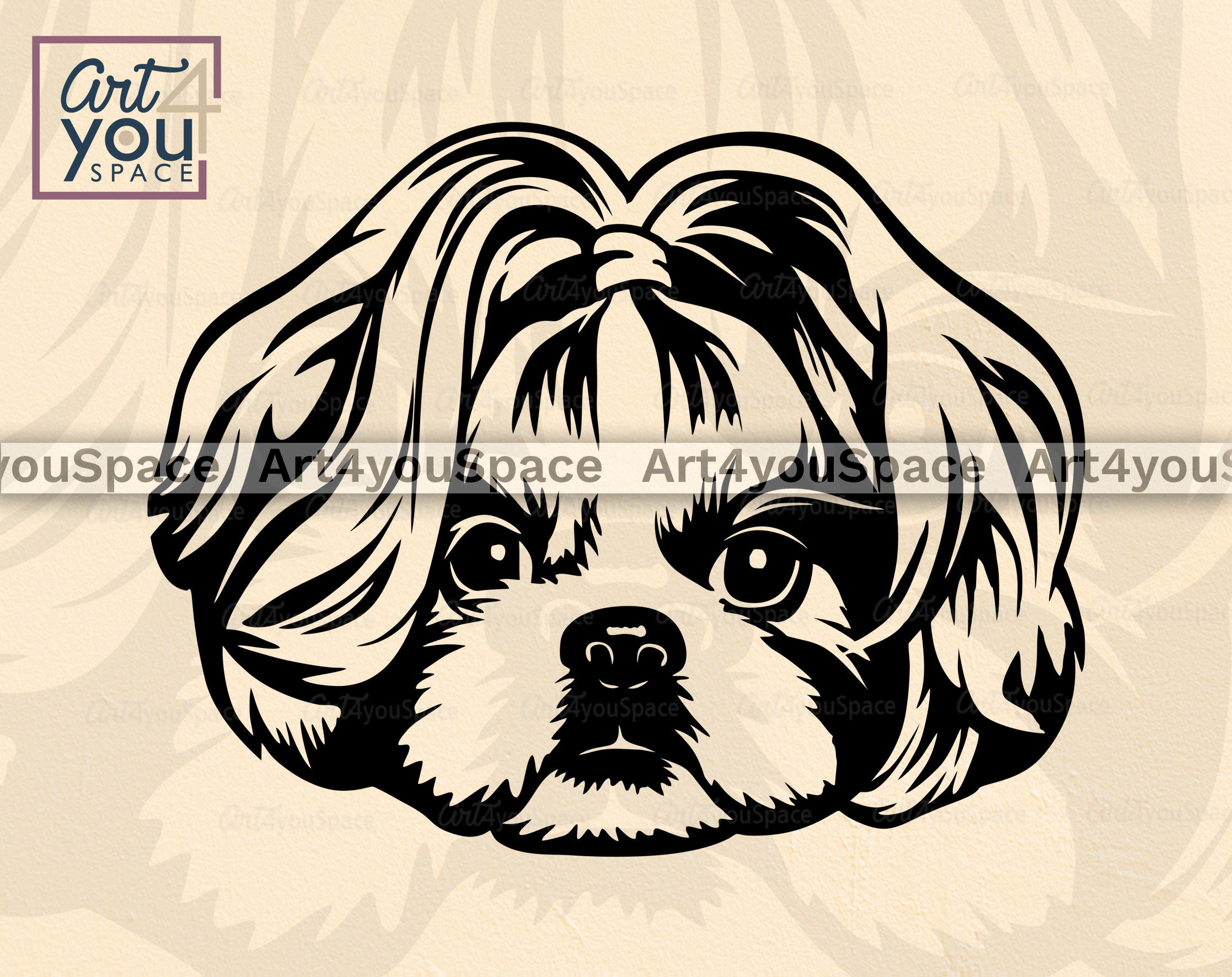 Shih tzu svg dog SVG file for cricut Cute face clipart | Etsy