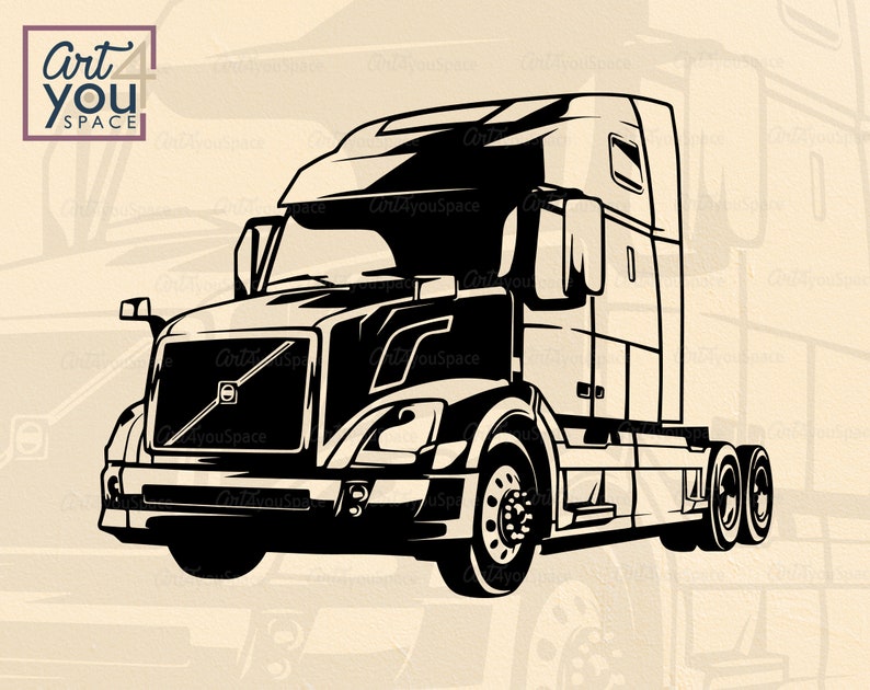 Download Semi truck SVG files for cricut Tractor trailer clipart | Etsy