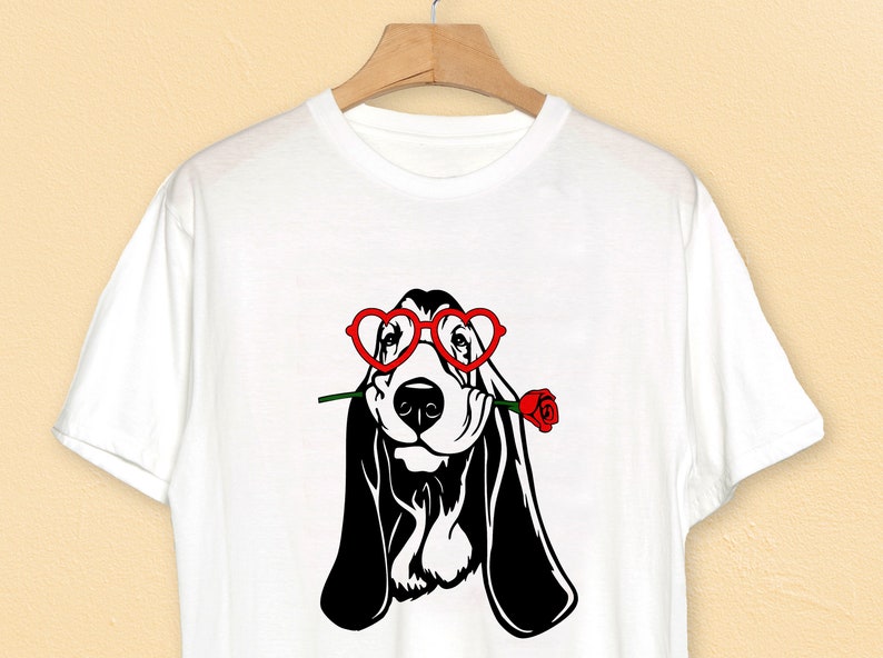 Download Basset Hound Clipart dog Valentine svg file for cricut ...