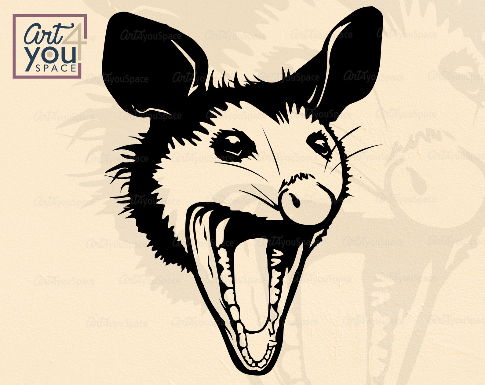 Svg Opossum Mom Possum Face Woodland Animal Wild Nature - Etsy