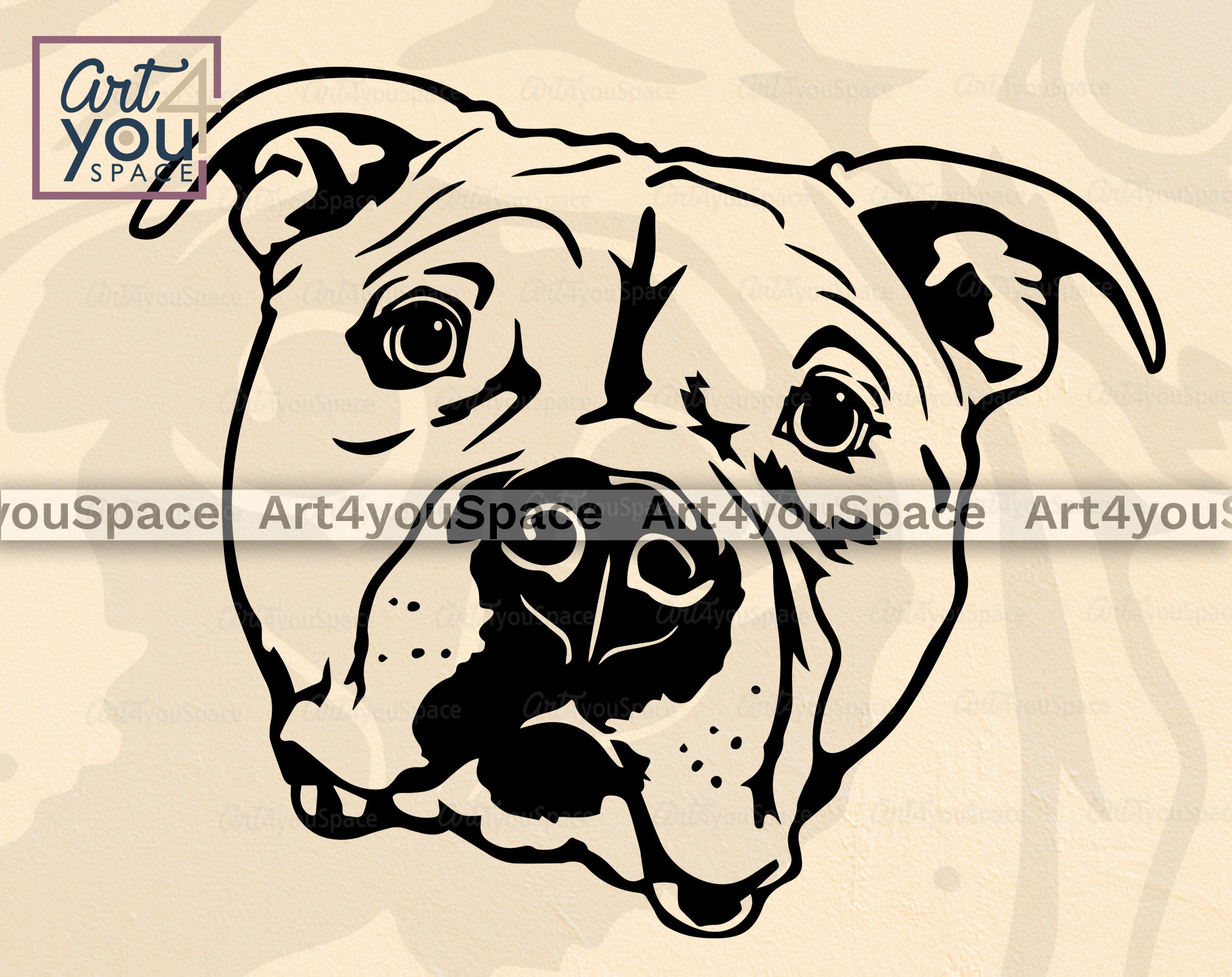 Cute American Staffordshire Terrier svg Hund Svg Cricut Kopf | Etsy