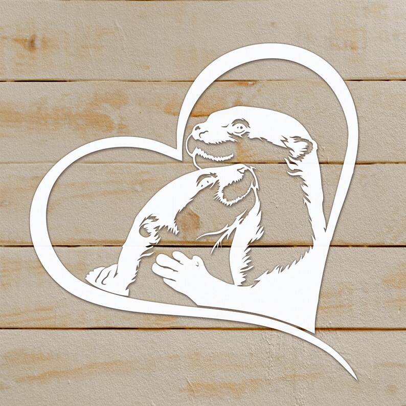 Download Cute otter love svg animal dxf Cricut couple Clipart laser ...