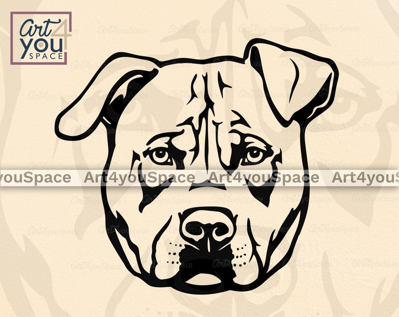 Download American Staffordshire Terrier dog svg files for Cricut | Etsy