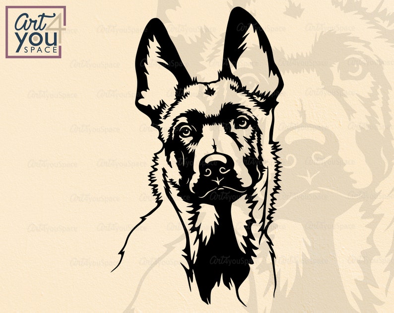 Download Belgian malinois svg cute dog svg cricut dog dxf face | Etsy