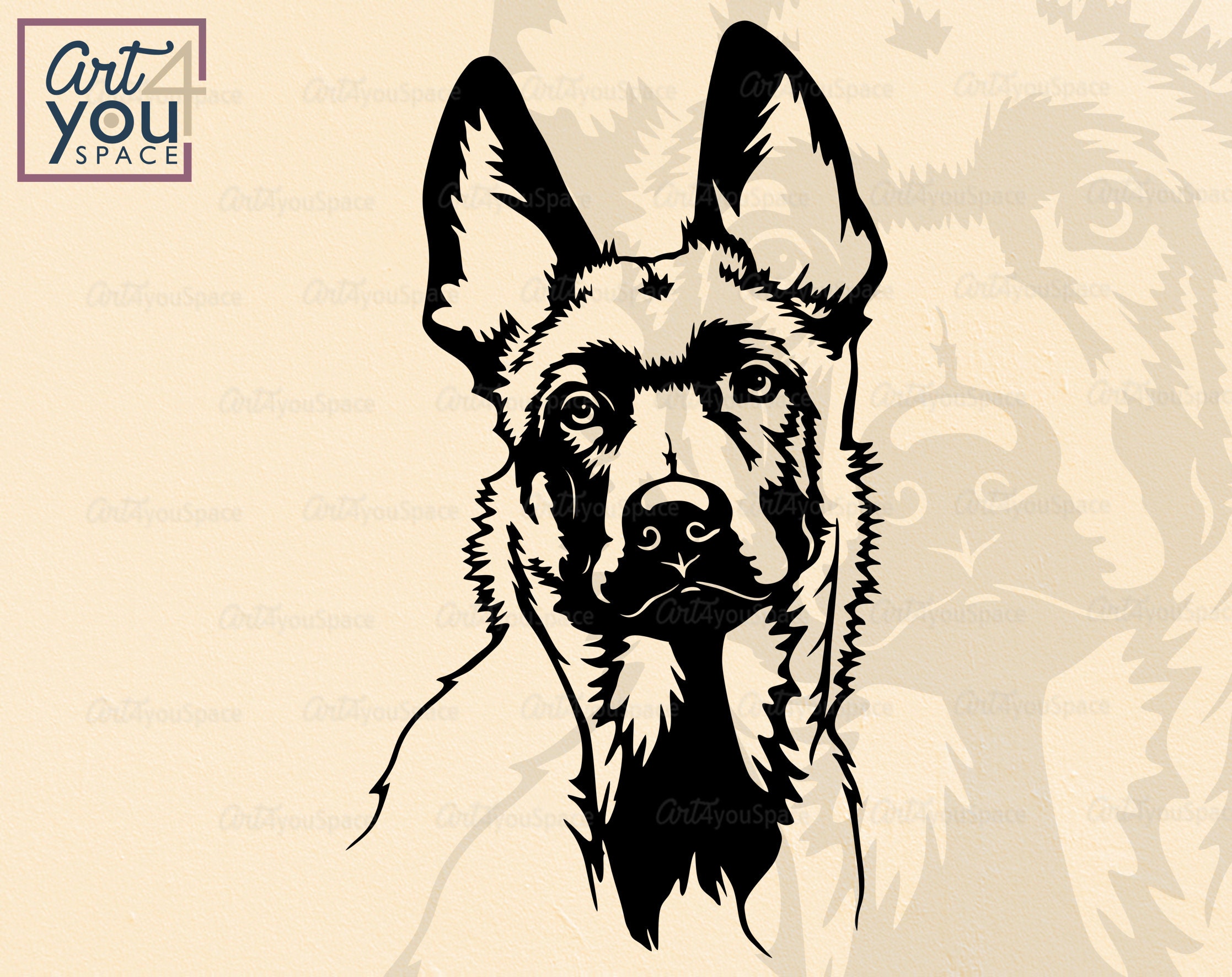 Download Belgian malinois svg cute dog svg cricut dog dxf face | Etsy