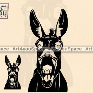 Funny Donkey Svg Laser Cut Vector, Dxf File for Plasma, Сlipart farm animal face, Christmas livestock Png download, Cricut svg design shirt