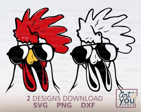 Download Rooster Svg Funny Vector Funny Animal Svg Glasses Svg Hen Etsy