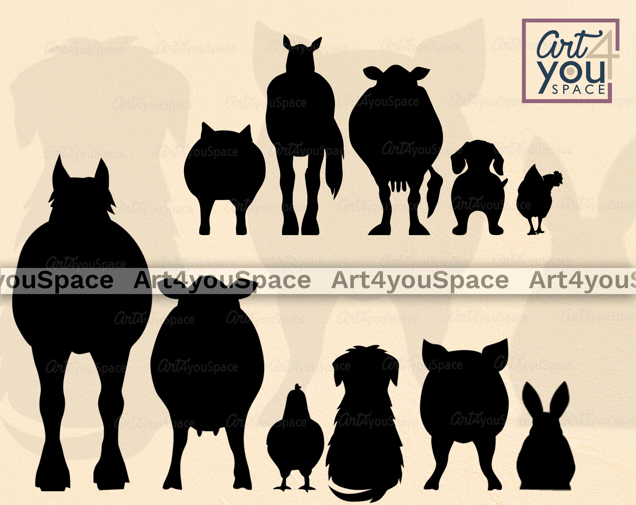Download Farm Animals Silhouette Svg Files For Cricut Chicken Pig Etsy