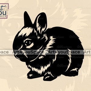 Netherland dwarf rabbit svg files for Cricut, rabbit SVG, bunny clipart, cute pet vector download, printable art, farm animal cut file image 7