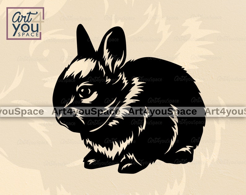 Netherland dwarf rabbit svg files for Cricut, rabbit SVG, bunny clipart, cute pet vector download, printable art, farm animal cut file image 7