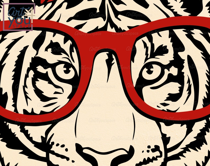 Download Svg Tiger glasses bandana Cricut Wild Animal Face Head Zoo | Etsy