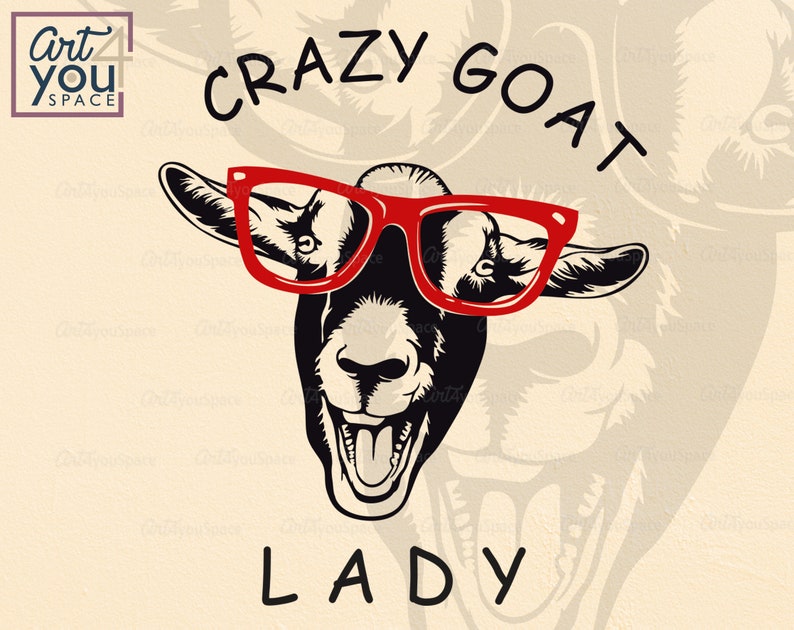 Download Crazy goat lady svg goat glasses svg cricut funny farm | Etsy